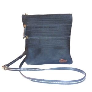 Dooney & Bourke Black Triple Zip Nylon Crossbody Bag